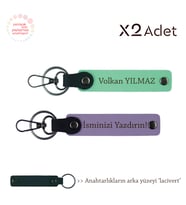 Hemşireye Doğum Günü Jest, İsim & Soyisim Kişiselleştirilmiş 2’li Anahtarlık, Mor-Yeşil-Lacivert