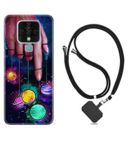 Tecno Camon 16 18P Pova Kılıf Boyun Askılı Silikon Finger planet 1740