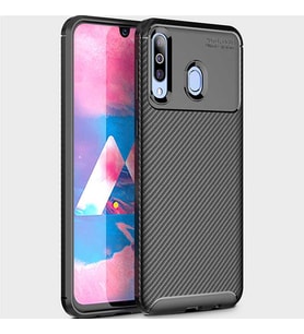 Samsung Galaxy M30 Kılıf Esnek Soft Karbon Tasarım Legion Serisi (Siyah)