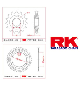 RK Honda CBR 600 F 16/45T Ön Arka Dişli Set 525 01-07