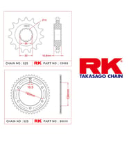 RK Honda CBR 600 F 16/45T Ön Arka Dişli Set 525 01-07