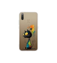 General Mobile GM 10 ile Uyumlu Splash Kedi Tasarımlı Şeffaf Silikon Kılıf