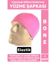 Premium Su Geçirmez Elastik Yumuşak Yüzücü Havuz Deniz Yüzme Şapkası Silikon Bone 1 Adet