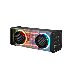 SİYAH KABLOSUZ HOPARLÖR - SPEAKER TAŞINABİLİR MP3 IŞIKLI USB ŞARJLI BT - AUX - TES 10 MT MENZİL 1200mAH PİL - 10W (5680)