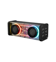 SİYAH KABLOSUZ HOPARLÖR - SPEAKER TAŞINABİLİR MP3 IŞIKLI USB ŞARJLI BT - AUX - TES 10 MT MENZİL 1200mAH PİL - 10W (5680)