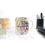 Aydaki Kediler Temalı Özel Tasarım Baskılı Kupa Bardak 370 ml