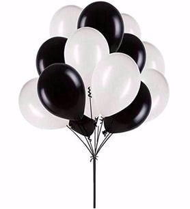 Siyah Beyaz Balon 25 Adet ( Balonlar Sönüktür)