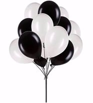 Siyah Beyaz Balon 25 Adet ( Balonlar Sönüktür)