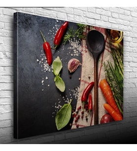 Mutfak Masasındaki Sebzeler Kanvas Tablo 50 x 70