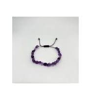 SERTİFİKALI Ametist Natural Kesim Makrome Doğal Taş Bileklik
