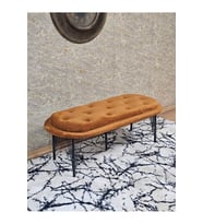 Ufo Oturak Bench - Siyah Boyalı Telli Ayak - Oturak - Bench - Puf - Yatak Ucu Pufu Turuncu Renk 100 x 50 Boyut/Ebat (Çok Renkli)
