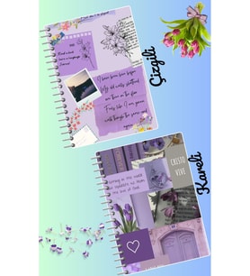 Mor büyüsü defter seti 2 adet A4 boyutu 21*30 çizgili + kareli 60 syf