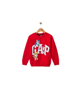Erkek Çocuk Bisiklet Yaka Karekter Baskılı Sweatshirt (Kırmızı)
