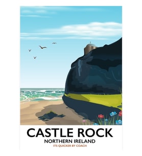 Castle Rock Kuzey Irlanda Tablo Ahşap Poster Dekoratif