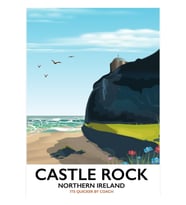 Castle Rock Kuzey Irlanda Tablo Ahşap Poster Dekoratif