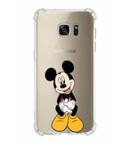 Samsung Galaxy S7 Edge  Köşe Korumalı Antişok Kapak Mickey Mouse Tasarımlı Şeffaf  Kılıf
