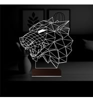 Luvivia Kurt Başı 3D Lamba - Masa Gece Lambası