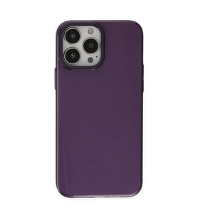 Apple İphone 13 Pro Max Kılıf Anka Pc Sert Metal Kapak - Mor