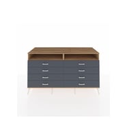 Kronos Konsol 2 Raflı 8 Çekmeceli  176x59x99 Çam-Çam/Antrasit