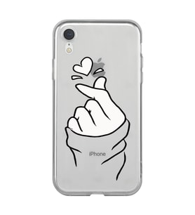 Iphone XR Uyumlu Kalp Desenli Şeffaf Telefon Kılıfı