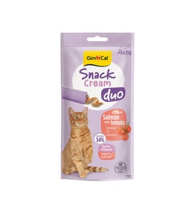Gimcat Snack Cream Duo Somonlu & Domatesli Kedi Ödülü 6 X 15 Gr
