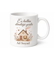 Ev Temalı Kişiye Özel Baskılı Kupa Bardak Hediye Porselen Mug