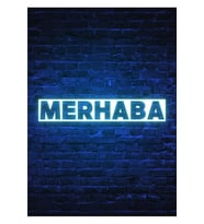 Merhaba Duvar Yazısı Ahşap Tablo