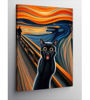 Kanvas Tablo Çığlık Atan Kedi Van Gogh