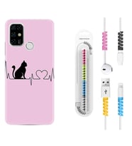 Casper E30 F20 X20 Kılıf Kablo Koruma Spiral Silikon Pink Cat Heart 1303