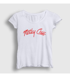 Presmono Kadın Beyaz Logo Mötley Crüe T-Shirt 167301tt (Beyaz)