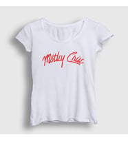 Presmono Kadın Beyaz Logo Mötley Crüe T-Shirt 167301tt (Beyaz)