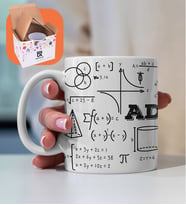 Kişiye Özel Matematik Formülleri Baskılı Premium Porselen Kupa - Kanguru Kesesi (Beyaz)