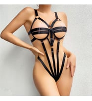 Aria's Closet Fantezi Lastik Body Harness Siyah