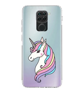 Xiaomi Redmi Note 9  Kamera Korumalı Kapak Unicorn Tasarımlı Şeffaf  Kılıf