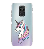 Xiaomi Redmi Note 9  Kamera Korumalı Kapak Unicorn Tasarımlı Şeffaf  Kılıf