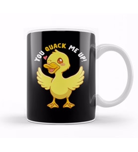 You Quack Me Up! Adorable Duckling Crack Me Up Pun Kupa Bardak Porselen