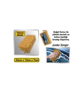 Jumbo Sünger Orijinal Gerçek Araç Yıkama Süngeri