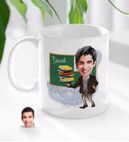 BK Gift Kişiye Özel Erkek Tarih Öğretmeni Karikatürlü Beyaz Kupa Bardak-1