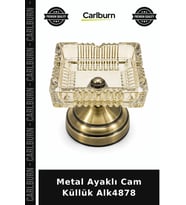 Özel Üretim Dekoratif Şık Masaüstü Modern Ev Aksesuarı Metal Ayaklı Cam Küllük Alk4878