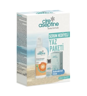 Cire Aseptine Güneş Koruyucu 30 SPF 200 ml + Hyaluronik Asit Serum 30 ml Kutu
