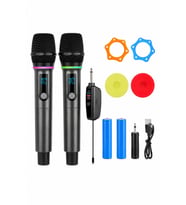 Jrl WN-08 Çift El Tipi Kablosuz UHF Mikrofon Seti - Şarj Edilebilir Karaoke Ve Sahne Mikrofonu