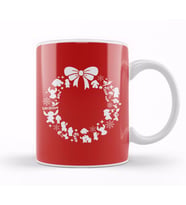 Lilo And Stitch Christmas Wreath Pattern Kupa Bardak Porselen