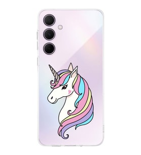 PrintiFy Samsung Galaxy A36 ile Uyumlu Kamera Korumalı Unicorn Tasarımlı Şeffaf Silikon Kılıf