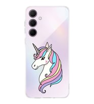 PrintiFy Samsung Galaxy A36 ile Uyumlu Kamera Korumalı Unicorn Tasarımlı Şeffaf Silikon Kılıf