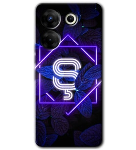 Tecno Camon 20 Pro 4G Kılıf HD Desen Baskılı Kılıf - Dark Neon Yaprak Ş Harfi