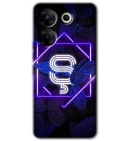 Tecno Camon 20 Pro 4G Kılıf HD Desen Baskılı Kılıf - Dark Neon Yaprak Ş Harfi