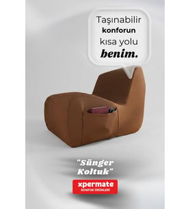 Sünger Koltuk – Taşınabilir, Çok Amaçlı, İskeletsiz, Yer koltuğu, Armut Koltuk Mavi (Kahverengi)