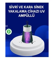 Mey İthalat® 2’si 1 Arada LED Işıklı Elektrikli Böcek Öldürücü