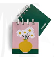 Çiçek Esintili Mini Cep Defter – 6x7 cm Spiralli Defter, Hediye ve Kişisel Notlar İçin (Çok Renkli)