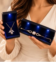 Işıklı Kutularında 925 Ayar Gümüş Set 100 Dilde Seni Seviyorum Sevgi Meleği Kolye ve Gold Baget Bileklik